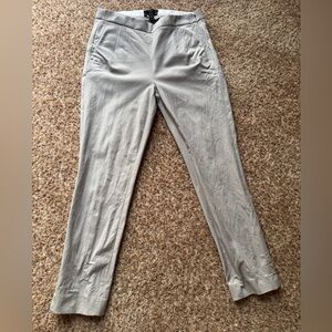 J Crew Women's Gray Khaki Martie Side Zip Crop Stretch Pants Size 2